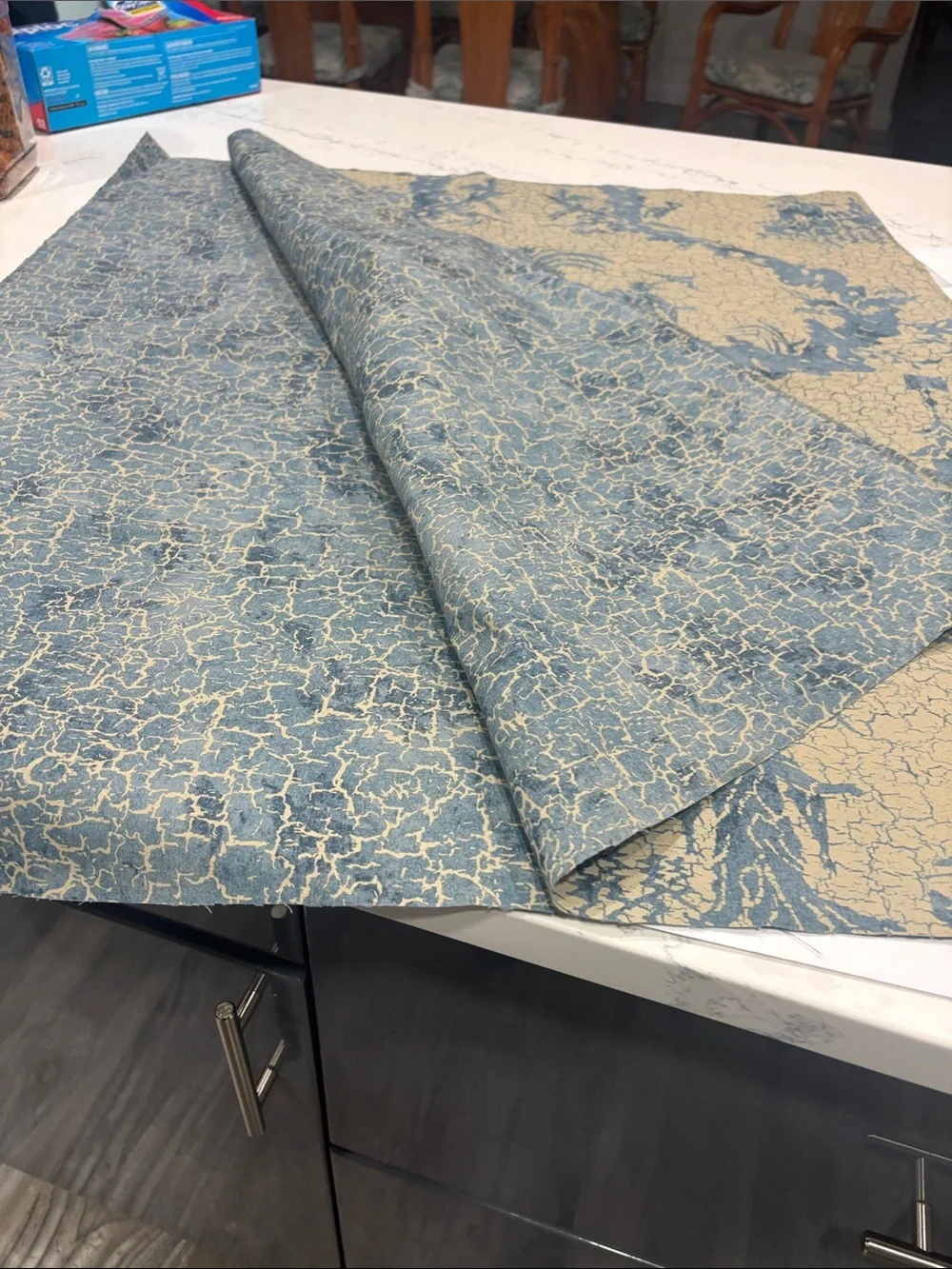 33 x 56 blue Fortuny fabric